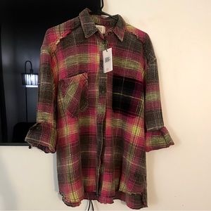 Urban Outfitters Bdg Andy Flannel Distressed Button-Down Shirt